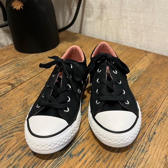 🖤 Converse All Star Junior Sneakers – Black & Pink – Size US 1 - Picture 7 of 8